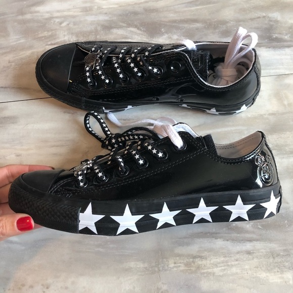 Converse Chuck Taylor Ox low top star Miley Cyrus black silver sneaker shoe 6.5 - Picture 3 of 8